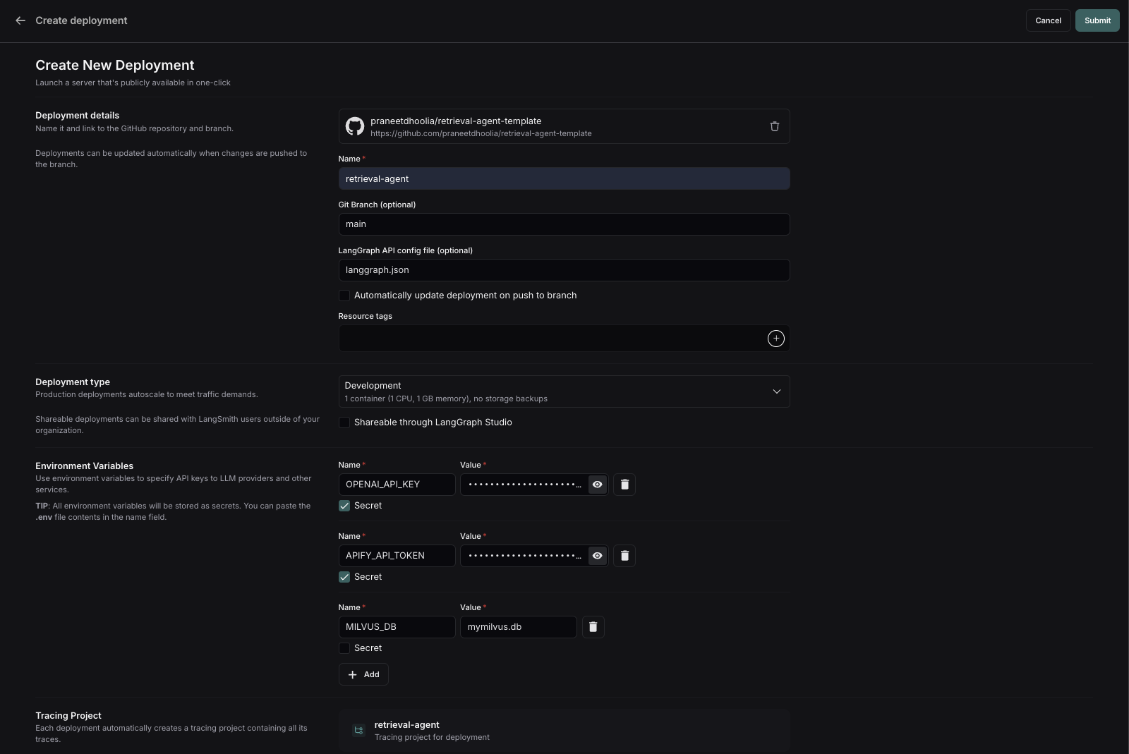 LangGraph Cloud Deployment